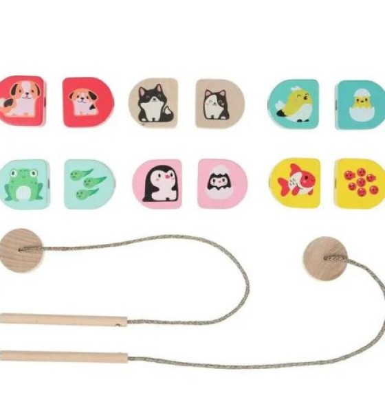 Силянки "Моя сімя"/Wooden lacing toy set  "Me and mommy"