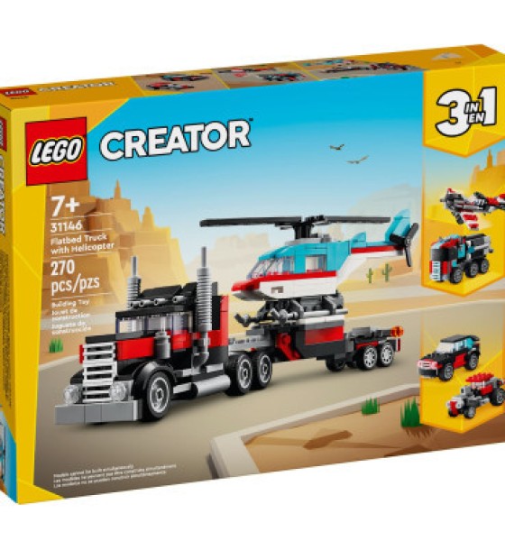 Конструктор LEGO Creator Бортова вантажівка з гелікоптером 270 деталей (31146)