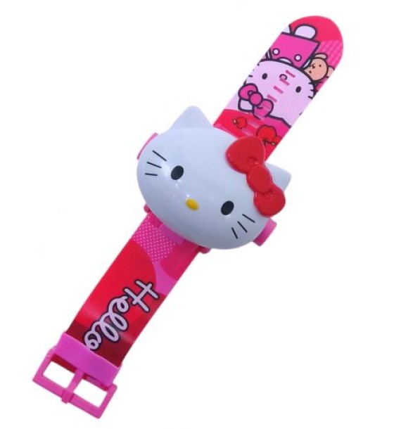 Годинник аніме Hello Kitty герої, проєктор, електронний циферблат, довжина ремінця - 21 см, секундомір