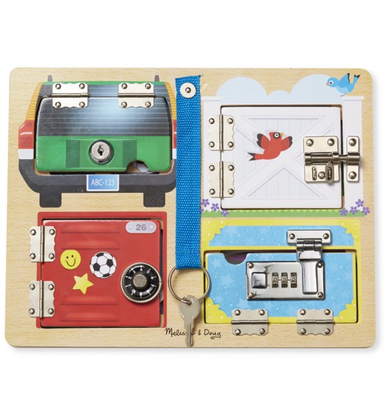 Ігровий набір Melissa&Doug Дерев'яна дошка із засувками та блокуванням (MD19540)