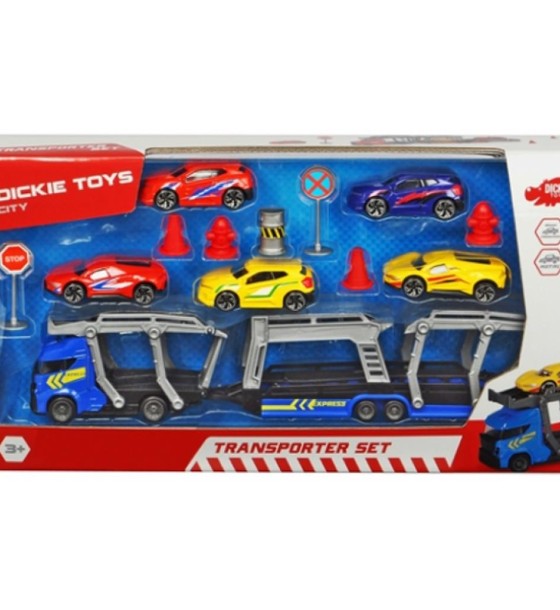 Ігровий набір Dickie Toys Автотранспортер з 5 металевими машинками (3745012)