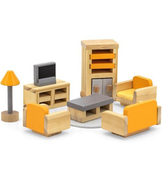 Ігровий набір Viga Toys Дерев'яні меблі для ляльок PolarB Вітальня (44037)