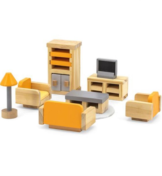 Ігровий набір Viga Toys Дерев'яні меблі для ляльок PolarB Вітальня (44037)