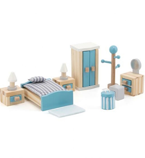 Ігровий набір Viga Toys Дерев'яні меблі для ляльок PolarB Спальня (44035)