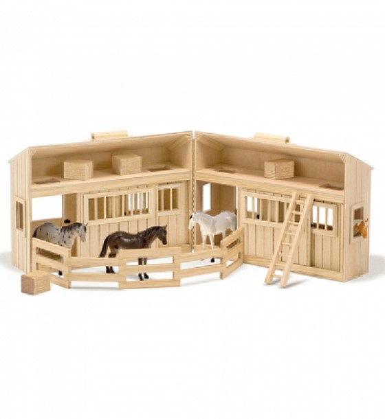 Ігровий набір Melissa&Doug Дерев'яна конюшня з конячками (MD3704)