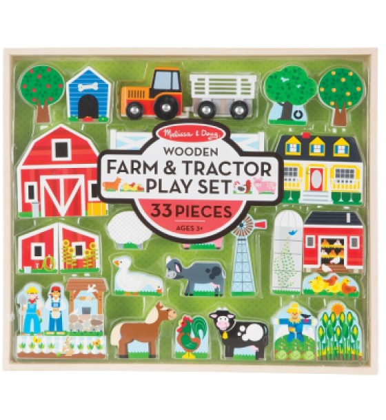 Ігровий набір Melissa&Doug дерев'яний "Ферма і трактор" (MD14800)