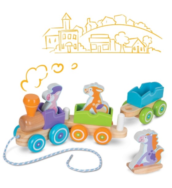Ігровий набір Melissa&Doug дерев'яний потяг з тваринами (MD14608)