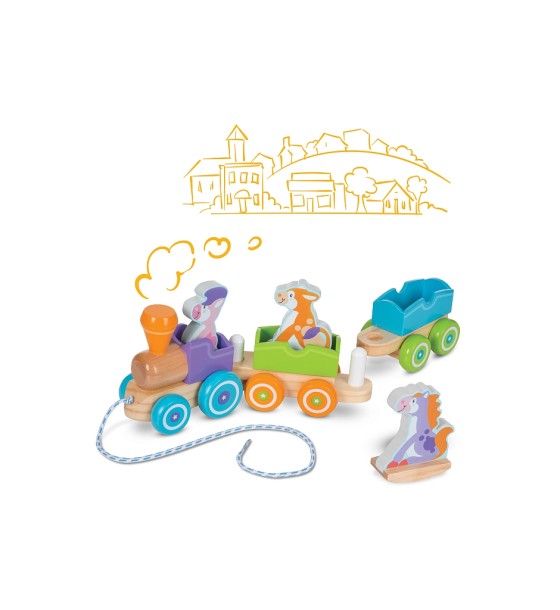 Ігровий набір Melissa&Doug дерев'яний потяг з тваринами (MD14608)
