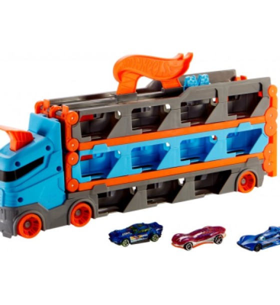 Ігровий набір Hot Wheels Вантажівка-транспортер "Суперперегони" (GVG37)