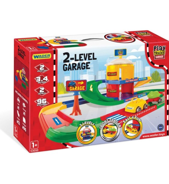 Ігровий набір Wader Play Tracks Garage - гараж 2 поверхи (53010)