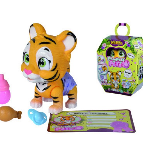 Ігровий набір Simba Pamper Petz Тигреня, що п'є і писає з кольоровою лапкою 3 аксесуарів-сюрпризу (5953575)