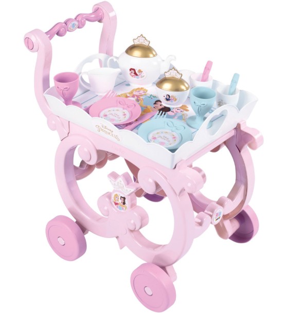 Ігровий набір Smoby Візок Дісней Принцеси зі знімним підносом із сервізом 17 аксесуарів (312502)