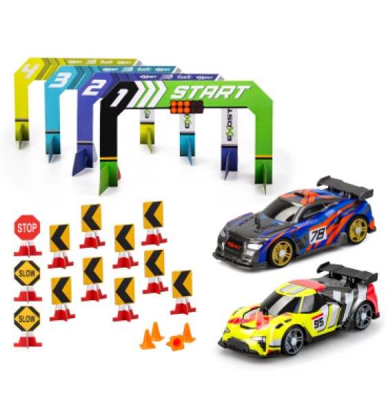 Ігровий набір Silverlit BUILD 2 DRIVE DUO PACK RACE SET, РК, 2,4 GHz (ГГц), жовта та синя (20705)