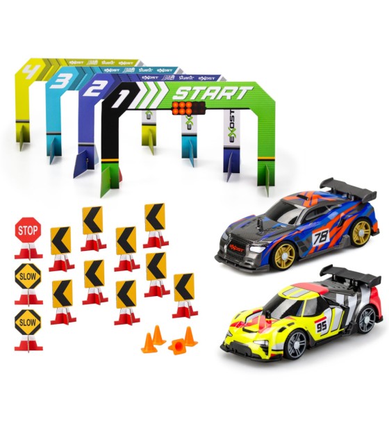 Ігровий набір Silverlit BUILD 2 DRIVE DUO PACK RACE SET, РК, 2,4 GHz (ГГц), жовта та синя (20705)