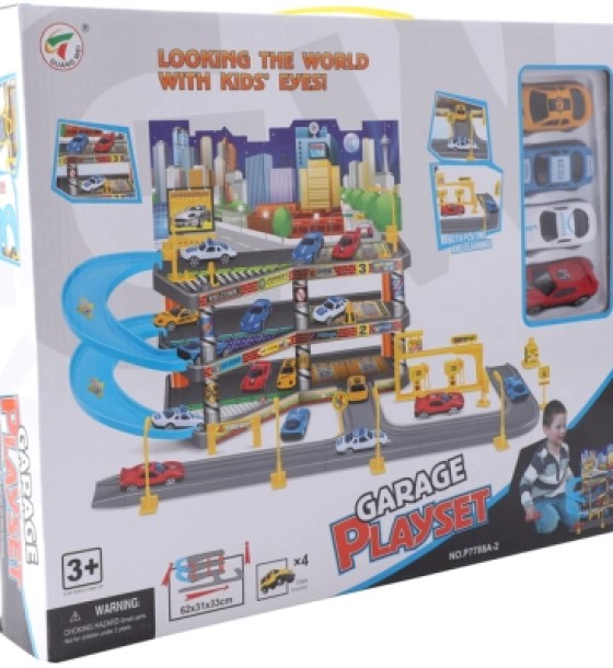 Ігровий набір Playset складний паркінг в комплекті з 4 машинками GARAGE (3858894672479)