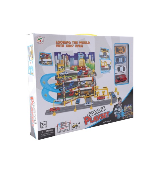 Ігровий набір Playset складний паркінг в комплекті з 4 машинками GARAGE (3858894672479)