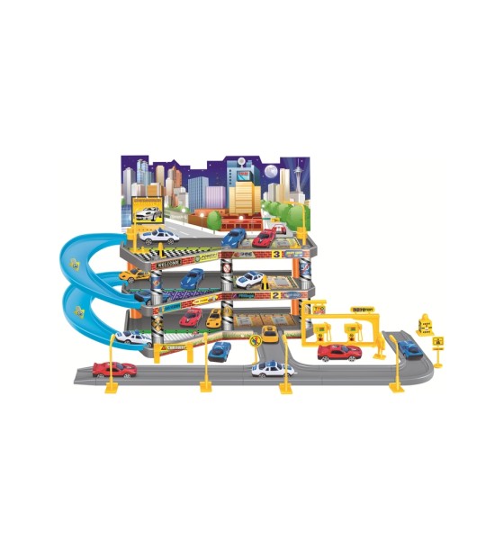 Ігровий набір Playset складний паркінг в комплекті з 4 машинками GARAGE (3858894672479)
