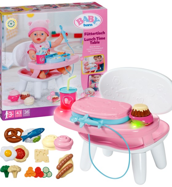 Ігровий набір Baby Born Столик для годування ляльки Baby Born S2 Час обіду (840634)