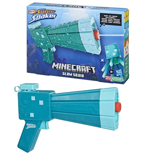Іграшкова зброя Hasbro Nerf Водний бластер Майнкрафт Глоу Сквід (F7600)