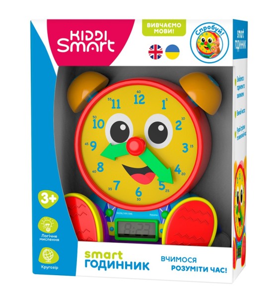 Інтерактивна іграшка Kiddi Smart двомовна, що навчає – Smart-годинник (407752-43)