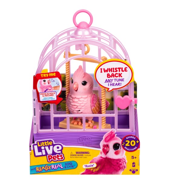 Інтерактивна іграшка Little Live Pets Папужка какаду Розі в клітці (26692)