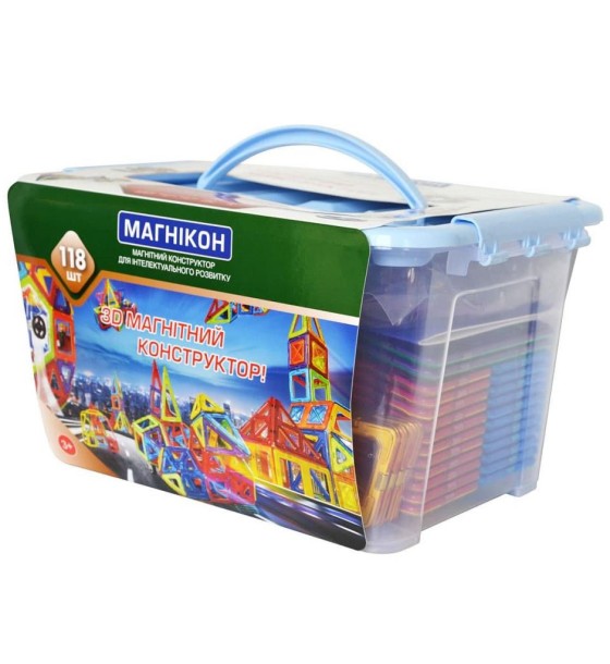 Конструктор Магнікон 118 деталей Plastic box (MK-118)