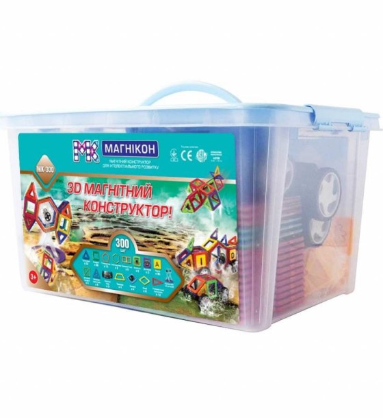Конструктор Магнікон 300 деталей Plastic box (MK-300)