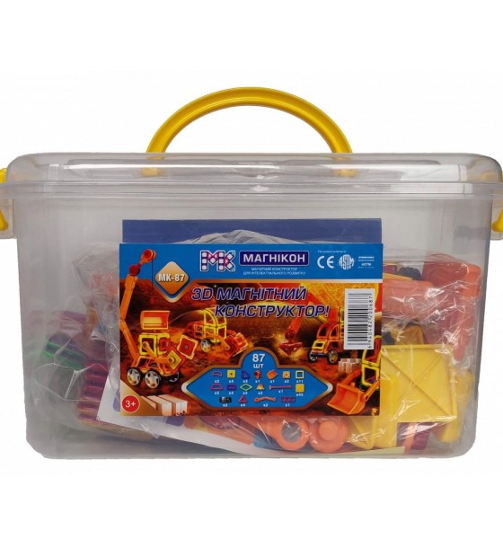Конструктор Магнікон 87 деталей Plastic box (MK-87)