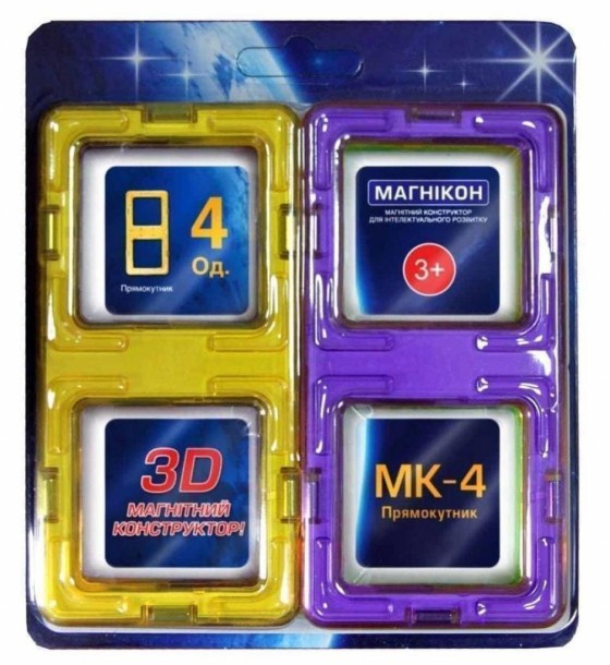 Конструктор Магнікон Додатковий набір прямокутник, 4 шт. (MK-4-ПР)