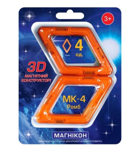 Конструктор Магнікон Додатковий набір ромб, 4 шт. (MK-4-РБ)