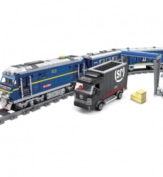 Конструктор ZIPP Toys Потяг DF11 Z з рельсами, синій на радіокеруванні (98220)
