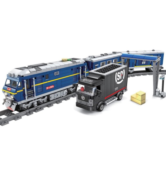 Конструктор ZIPP Toys Потяг DF11 Z з рельсами, синій на радіокеруванні (98220)