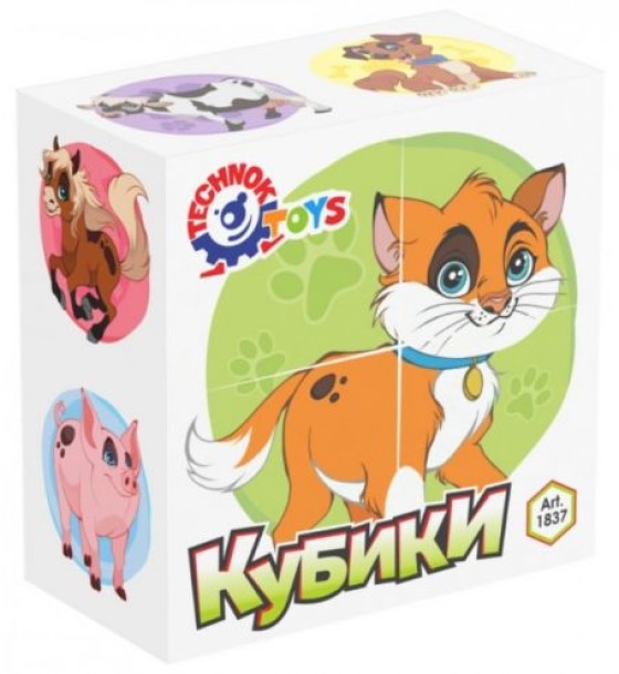 Кубики "Домашні тварини" (4 шт)