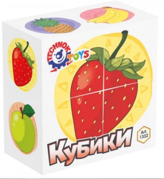Кубики "Фрукти ТехноК" (4 кубика)