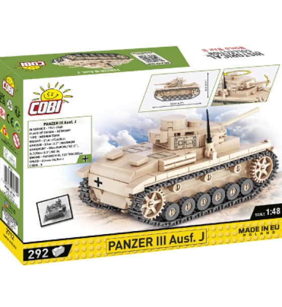 Конструктор Cobi Друга Світова Війна Танк Panzer III, 292 деталей (COBI-2712)