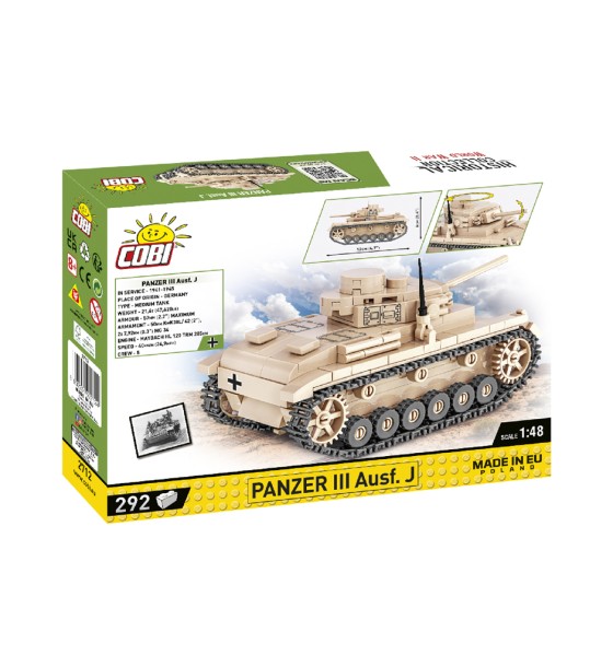 Конструктор Cobi Друга Світова Війна Танк Panzer III, 292 деталей (COBI-2712)
