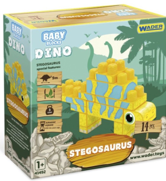 Конструктор Wader Baby Blocks Діно - стегозавр (41495)