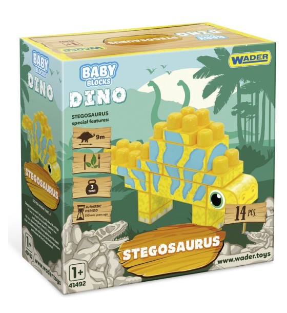 Конструктор Wader Baby Blocks Діно - стегозавр (41495)