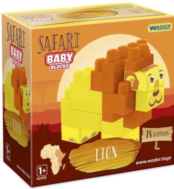 Конструктор Wader Baby Blocks Сафарі - лев (41503)