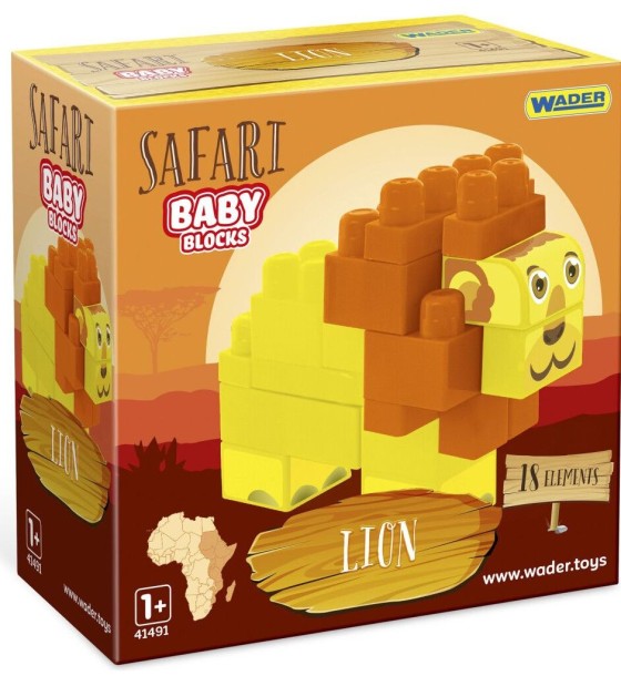Конструктор Wader Baby Blocks Сафарі - лев (41503)