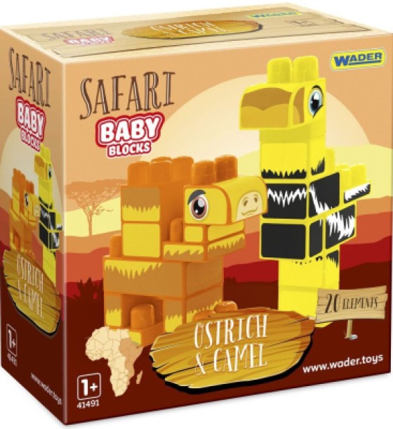 Конструктор Wader Baby Blocks Сафарі - страус & верблюд (41504)