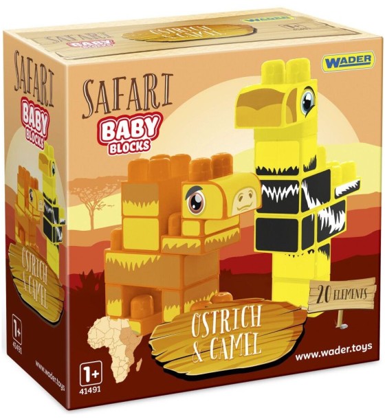Конструктор Wader Baby Blocks Сафарі - страус & верблюд (41504)