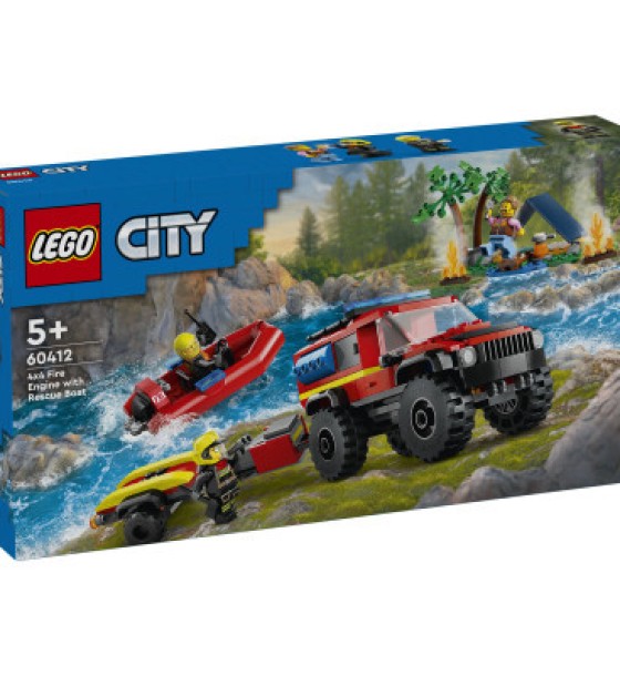 Конструктор LEGO City Пожежний позашляховик з рятувальним човном 301 деталей (60412)