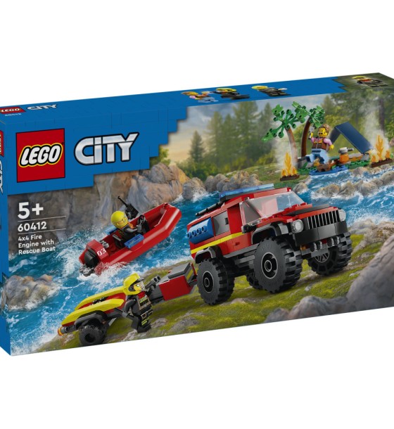 Конструктор LEGO City Пожежний позашляховик з рятувальним човном 301 деталей (60412)