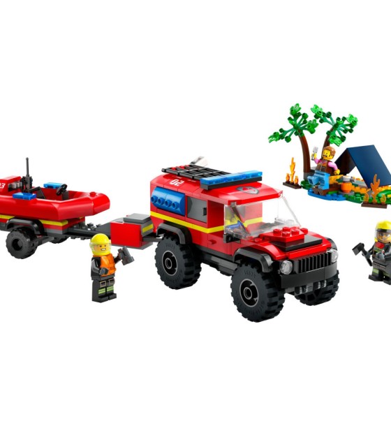 Конструктор LEGO City Пожежний позашляховик з рятувальним човном 301 деталей (60412)