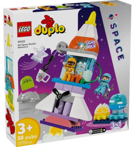 Конструктор LEGO DUPLO Town Пригоди на космічному шатлі 3-в-1 58 деталей (10422)
