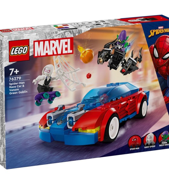 Конструктор LEGO Super Heroes Автомобіль для перегонів Людини-Павука й Зелений Гоблін з отрутою Венома 227 детале (76279)