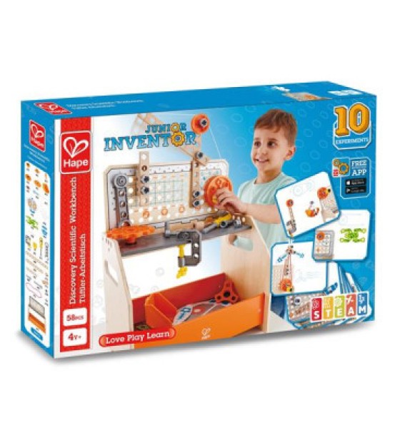 Конструктор Hape Junior Inventor Науковий верстак настільний 58 деталей (E3028)