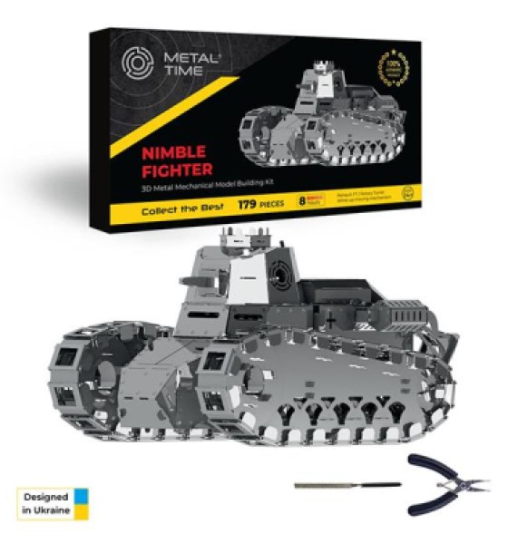 Конструктор Metal Time Колекцiйна модель Nimble Fighter Танк Renault FT-17 механічний (MT010)