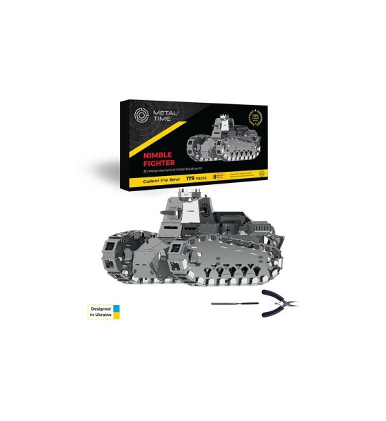 Конструктор Metal Time Колекцiйна модель Nimble Fighter Танк Renault FT-17 механічний (MT010)